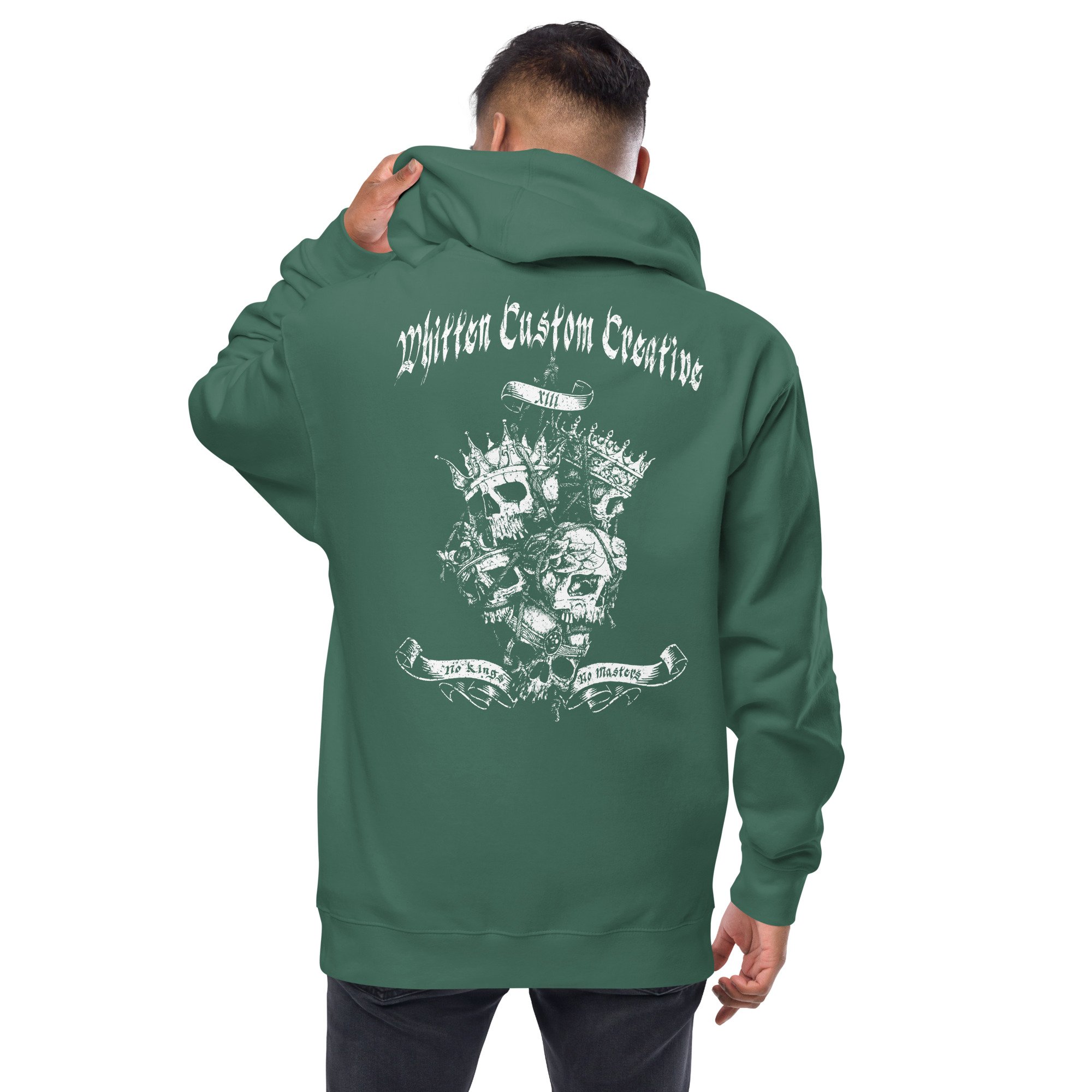 WCC No Kings White Print Unisex fleece zip up hoodie - Image 10