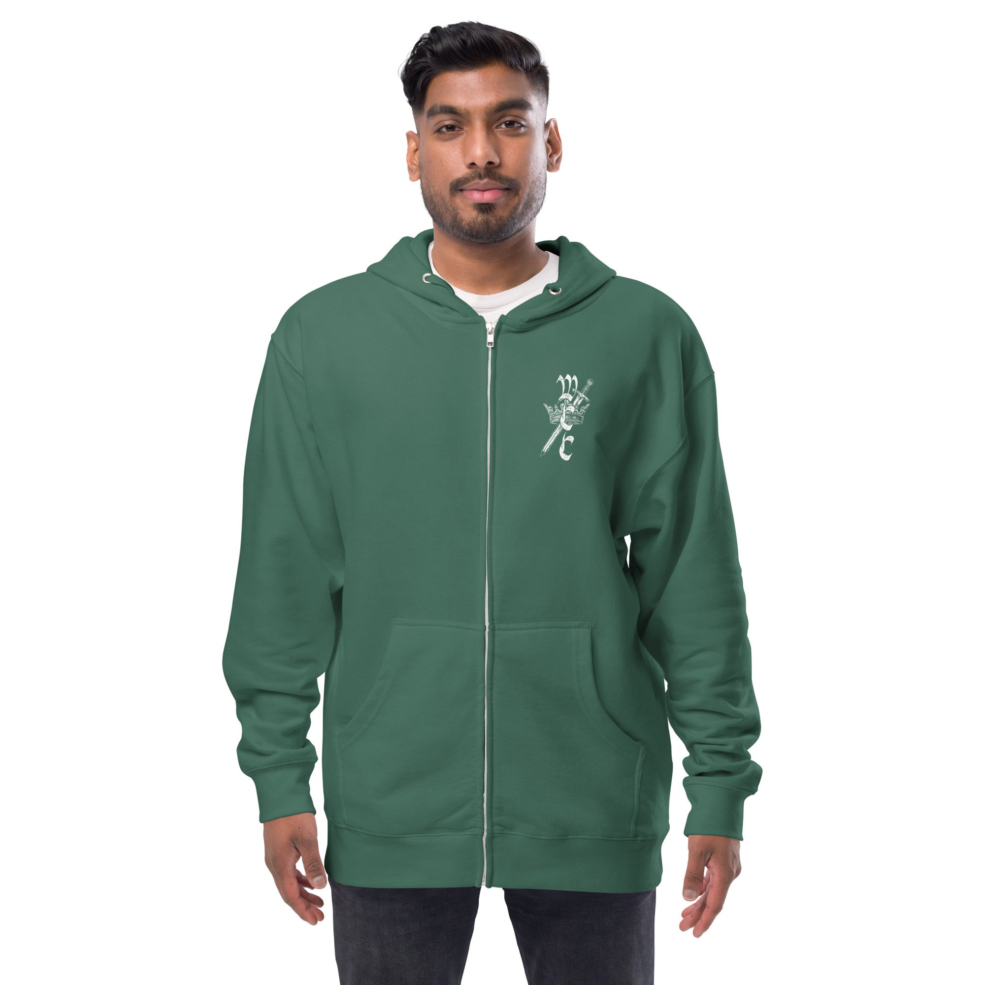 WCC No Kings White Print Unisex fleece zip up hoodie - Image 9