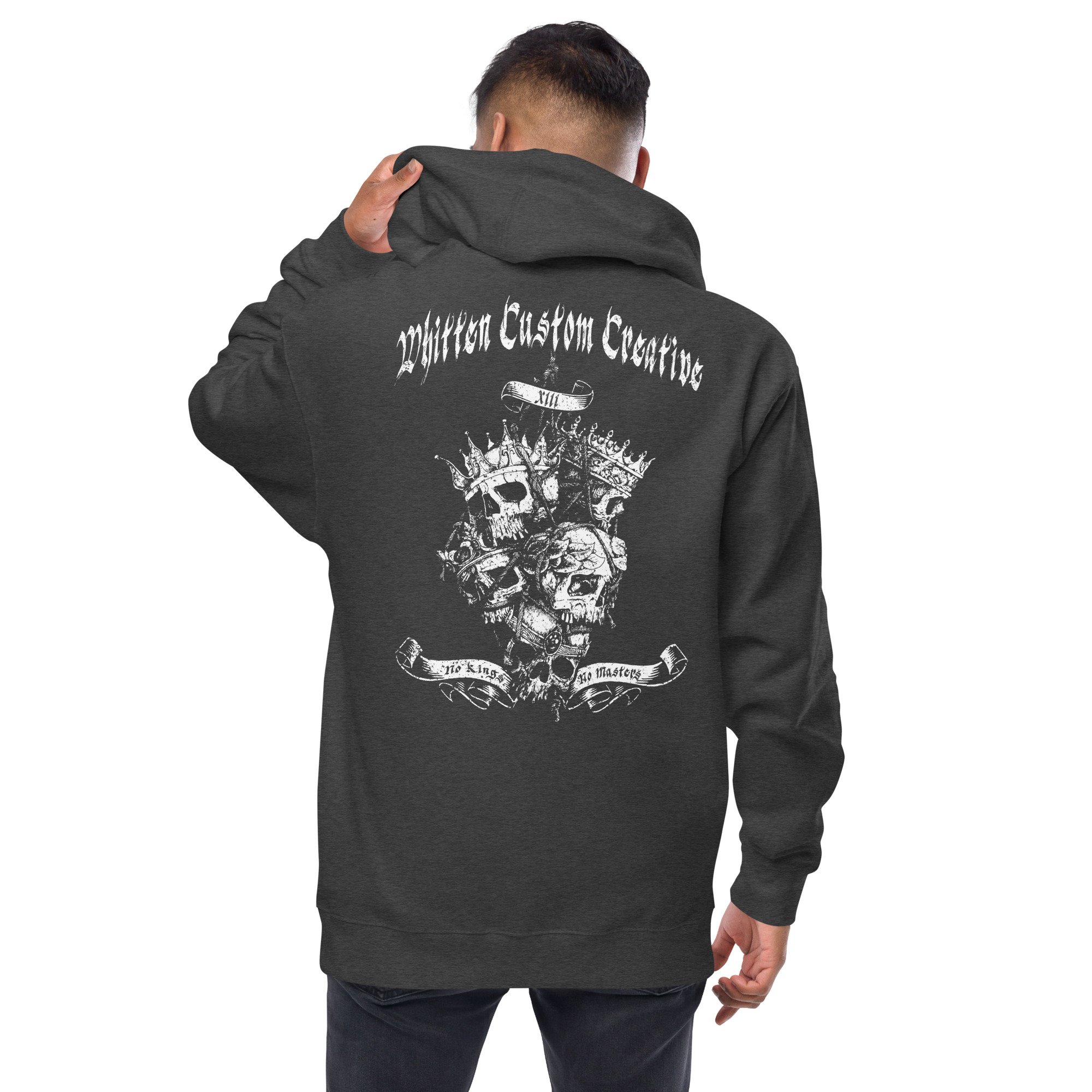 WCC No Kings White Print Unisex fleece zip up hoodie - Image 6
