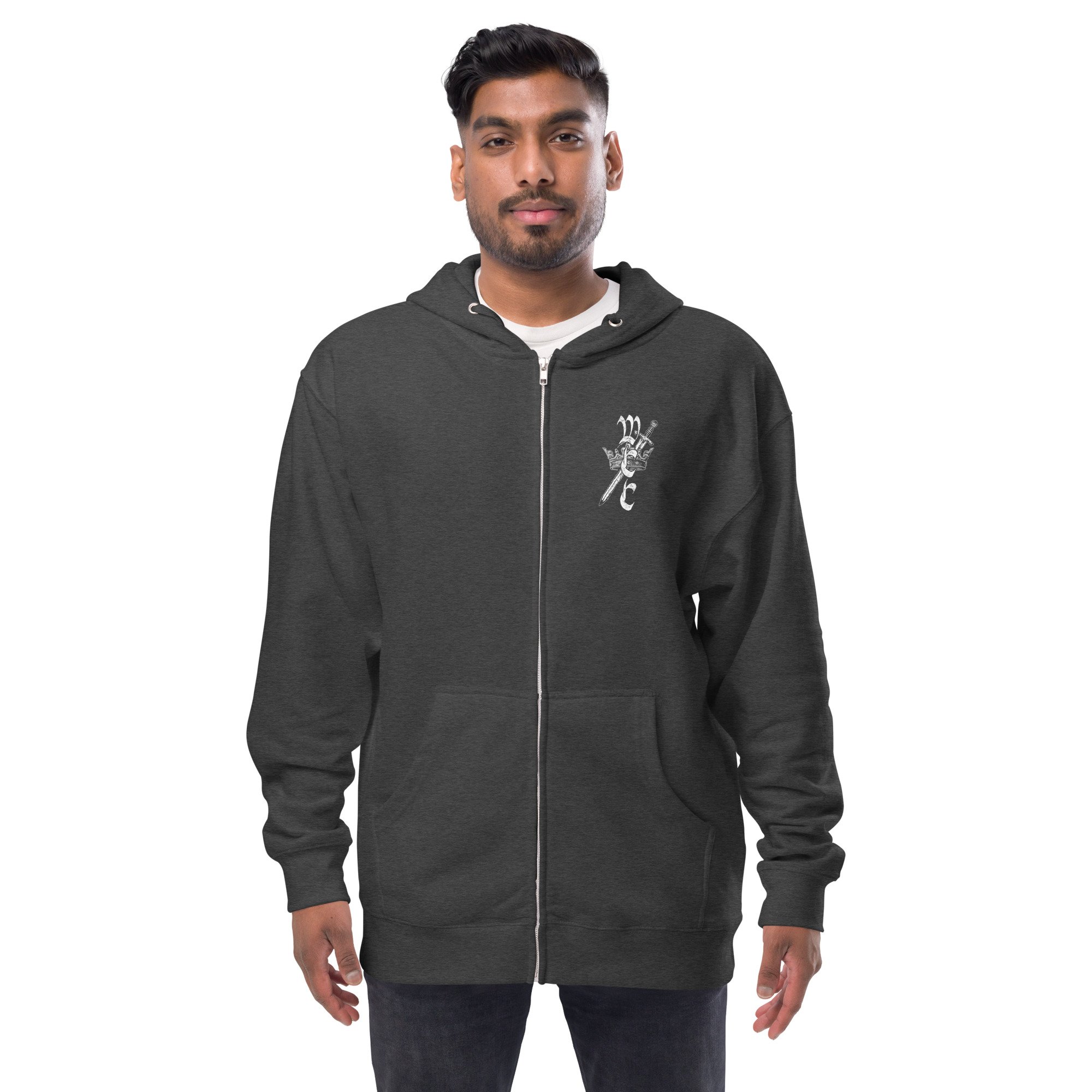 WCC No Kings White Print Unisex fleece zip up hoodie - Image 5