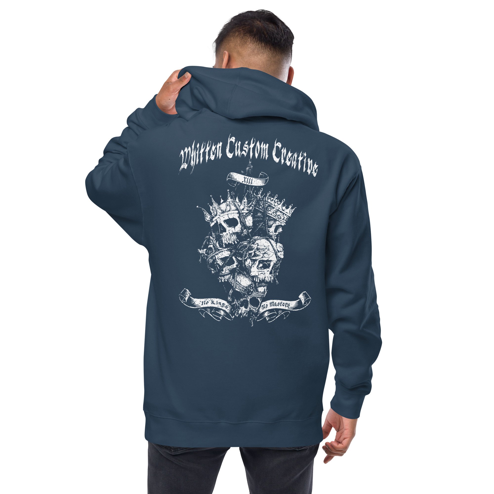 WCC No Kings White Print Unisex fleece zip up hoodie - Image 8