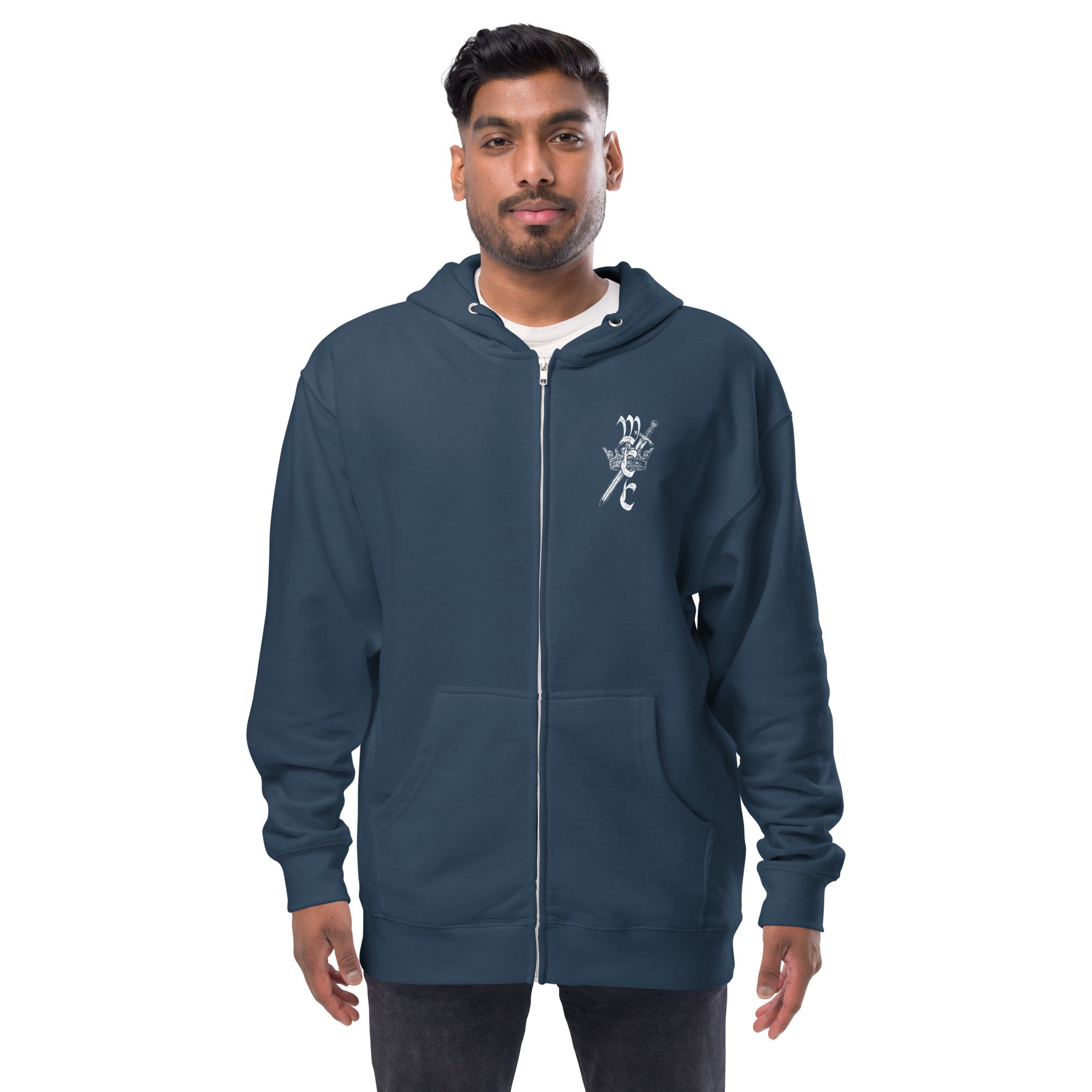 WCC No Kings White Print Unisex fleece zip up hoodie - Image 7